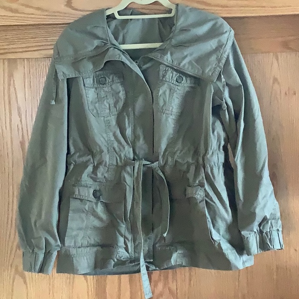 Old Navy green khaki coat size L